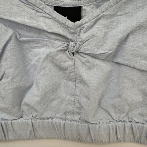 Samantha Pleet Crop Top Bralette Bra Tank Blue Chambray Sz XS - Picture 7 of 13